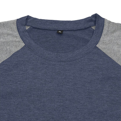Contrast Raglan Henley Long Sleeve T-Shirt