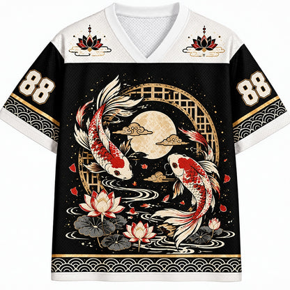 Moonlit Koi and Lotus Mesh Jersey