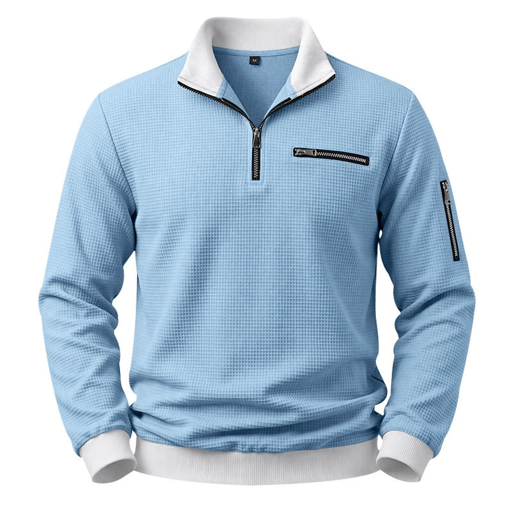 Utility Zip Pocket Waffle Polo
