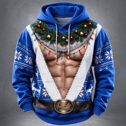 Muscle Santa Garland Hoodie