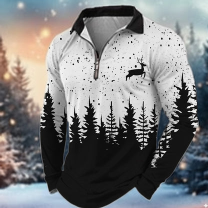 Reindeer Forest Quarter-Zip Polo