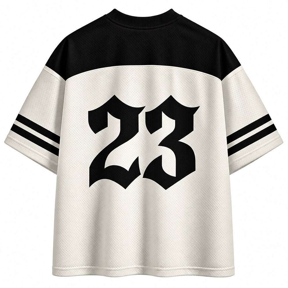 Men's Cat Number 3D Graphic V-Neck Sports Jersey