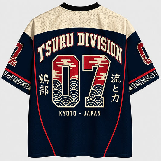 Tsuru Crane Wing and Honor V-Neck Mesh Jersey
