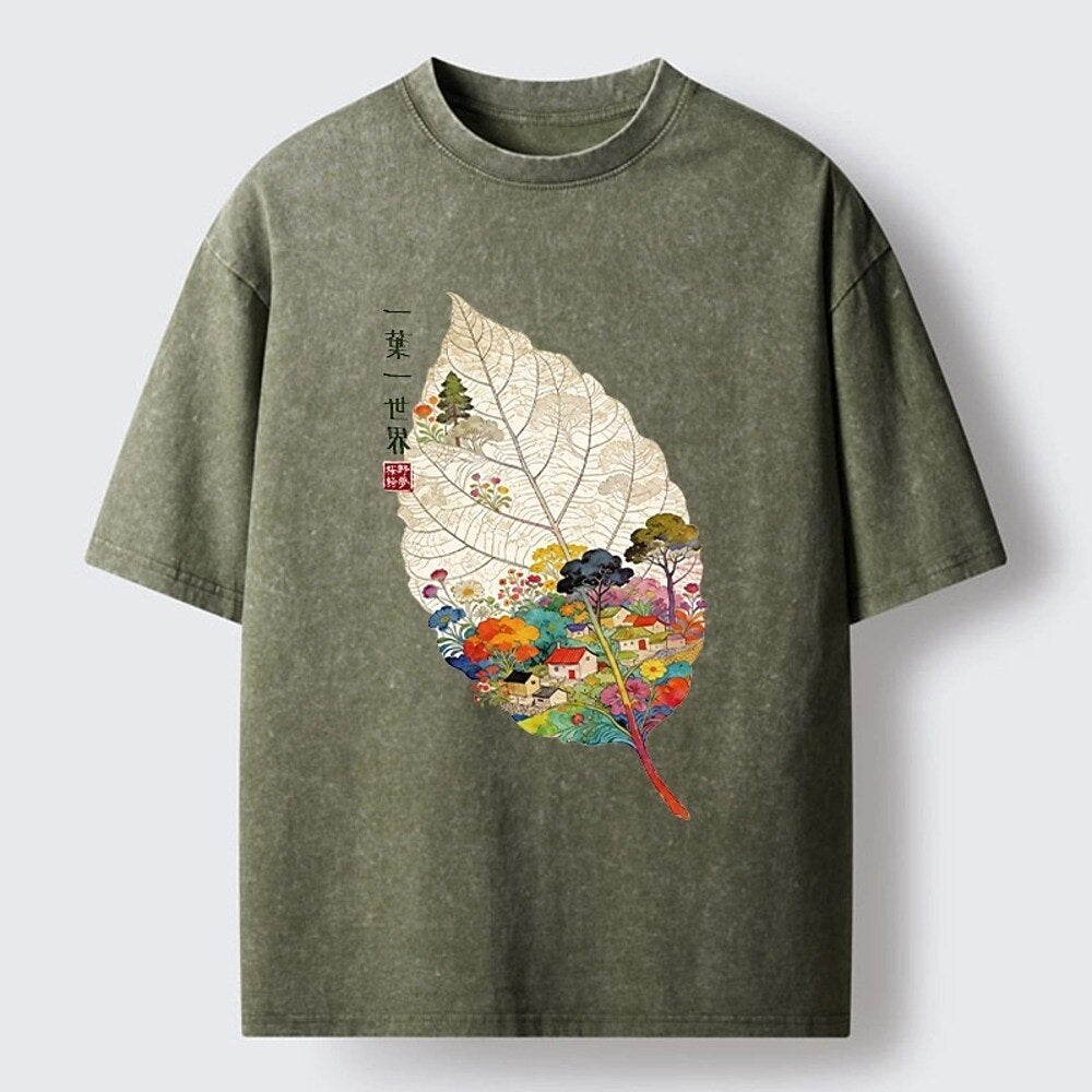 Japanese Style Zen Landscape Washed T-Shirt