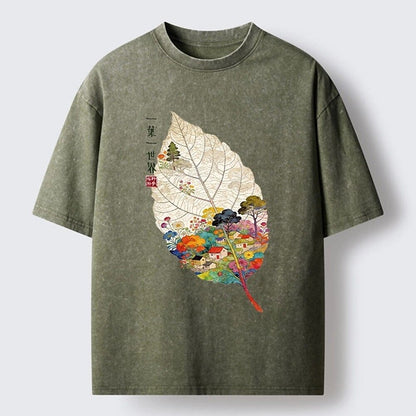 Japanese Style Zen Landscape Washed T-Shirt