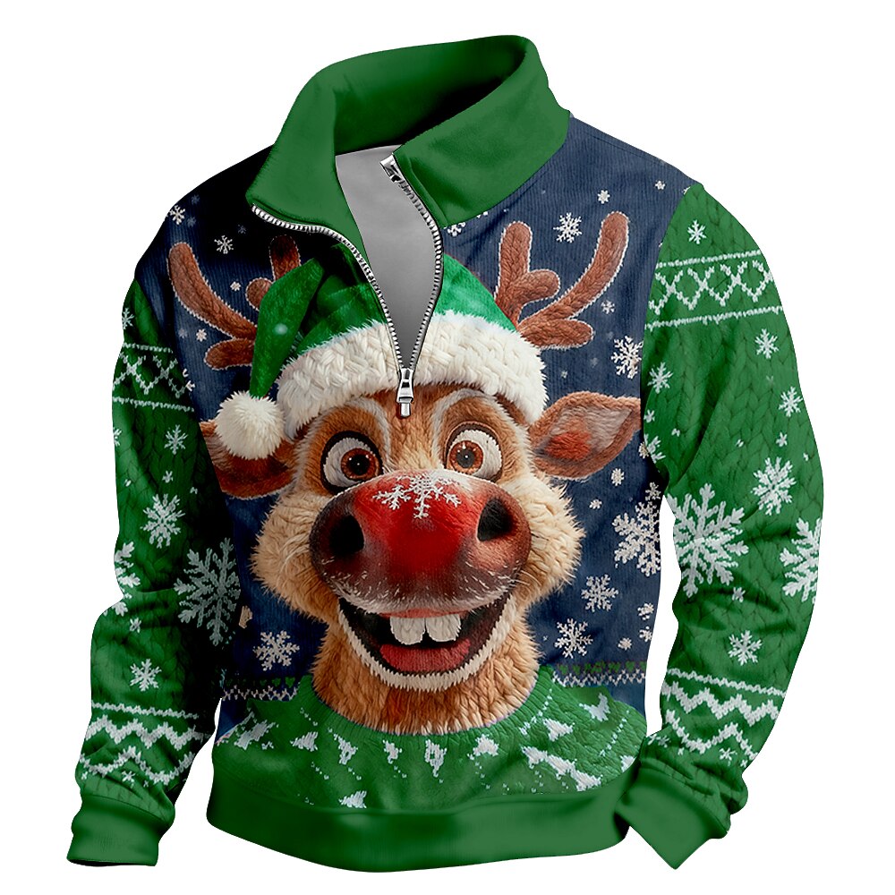 Red-Nose Reindeer Half-Zip Sweatshirt