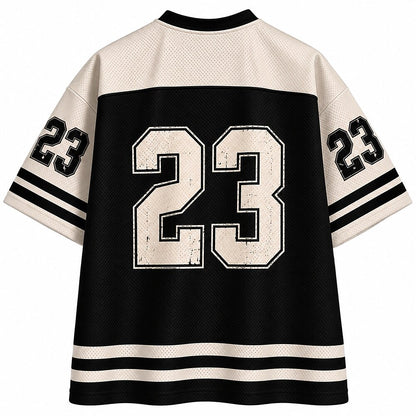 Men's Dog Number Text Graphic V-Neck Sports Jersey