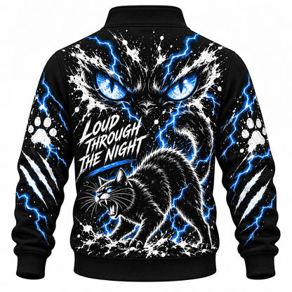 No Fear Lightning Cat Half-Zip Sweatshirt
