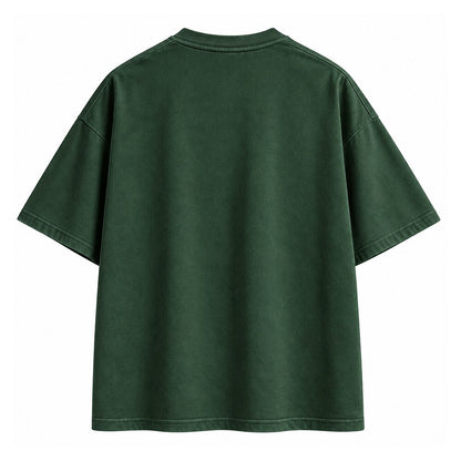 Red Sun Crane Waves Heavyweight T-Shirt