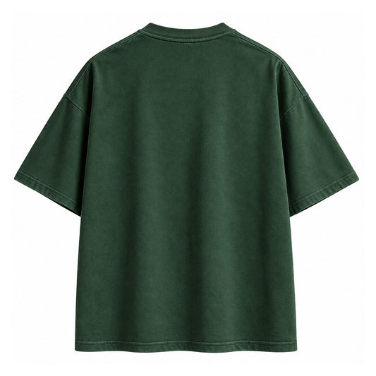 Red Sun Crane Waves Heavyweight T-Shirt