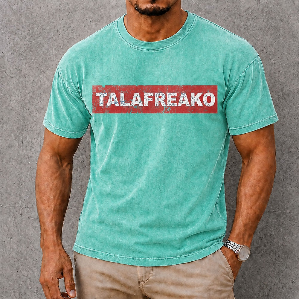 Men's Talafreako Logo Print Short Sleeve Streetwear T-Shirt