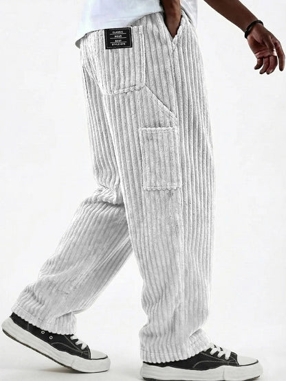 Corduroy Cargo Pocket Drawstring Pants