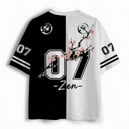 Japanese Style Spirit Kanji V-Neck Sports Jersey