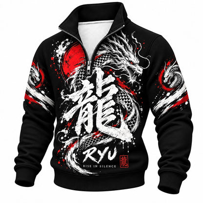 Ryu Rise in Silence Dragon Half-Zip Sweatshirt