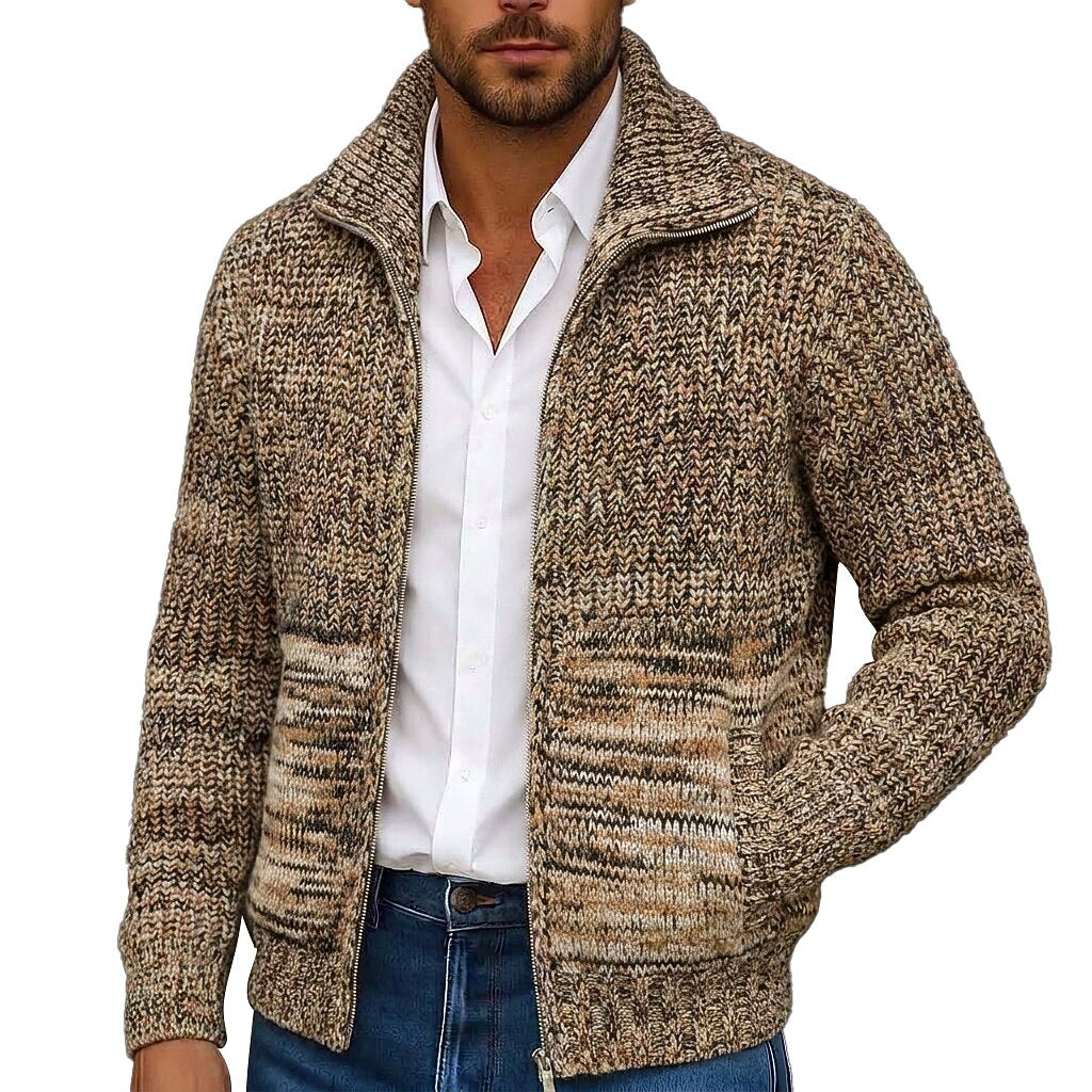 Marled Zip-Up Cardigan