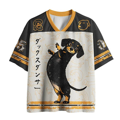 Men's Cyber Samurai Print Short Sleeve Streetwear Sports Jersey T-Shirt
