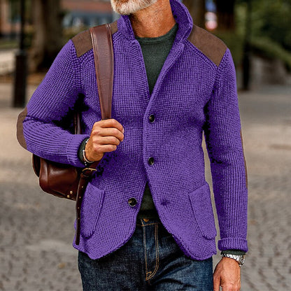 Contrast Shoulder Knit Cardigan