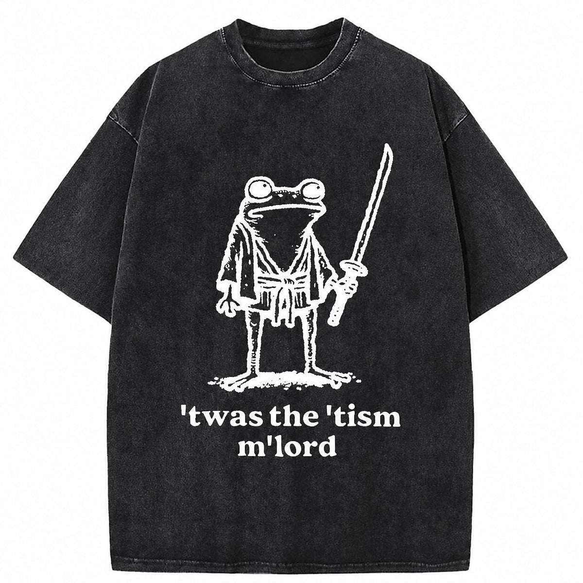 Japanese Style Samurai Frog Washed T-Shirt