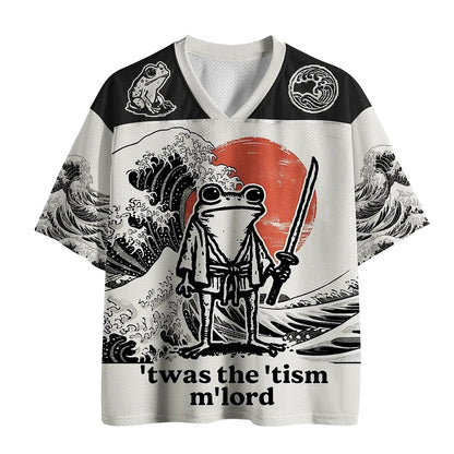 Men's Exhausted Frog Warrior Graphic V-Neck Sports Jersey