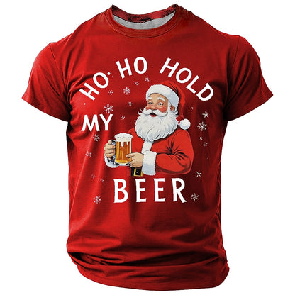 Ho Ho Hold My Beer Santa T-Shirt