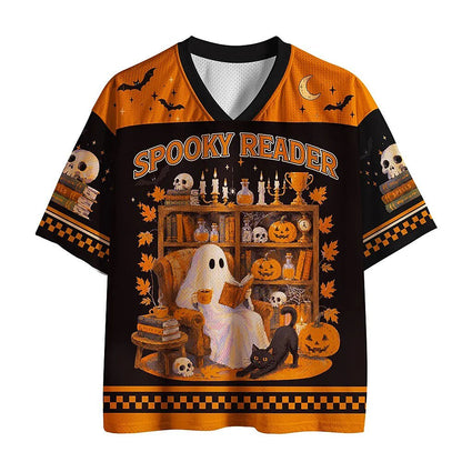 Men's Spooky Reader Graphic Mesh Football Jersey