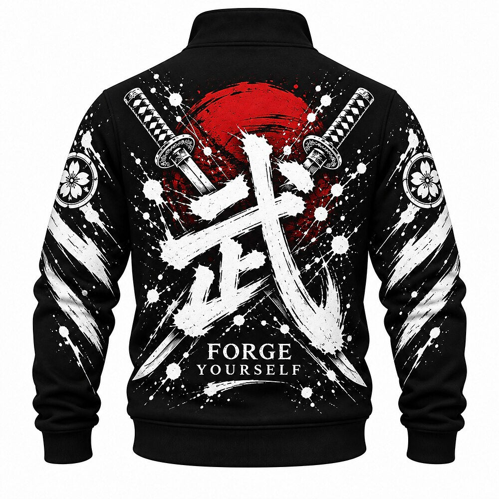 Forge Yourself Crossed Katana Half-Zip Sweatshirt