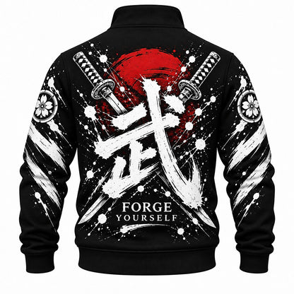 Forge Yourself Crossed Katana Half-Zip Sweatshirt