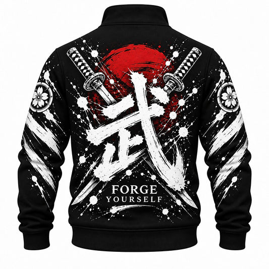 Forge Yourself Crossed Katana Half-Zip Sweatshirt