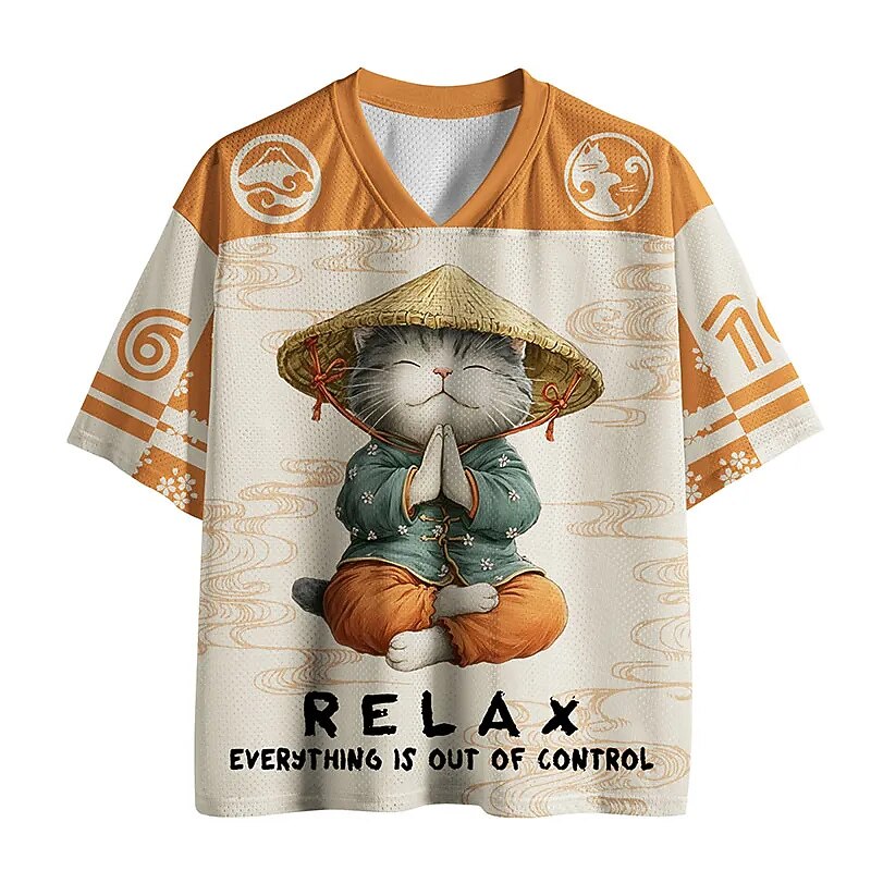 Men's Yellow Number Graphic Print Short Sleeve Sports Jersey T-Shirt