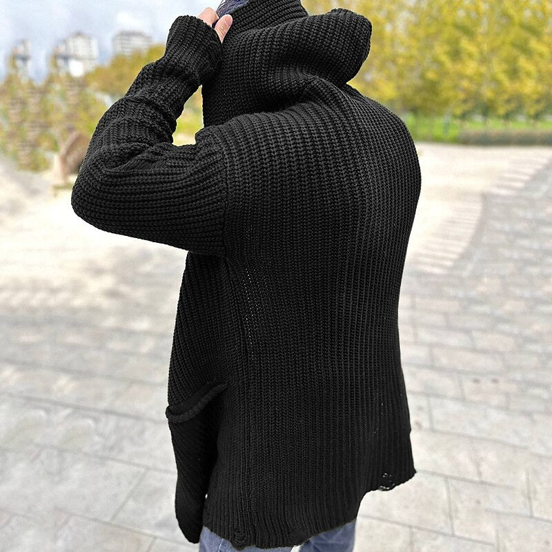 Ribbed Hooded Pocket Cardigan