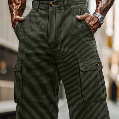 Relaxed Corduroy Utility Cargo Pants