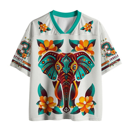 Men's Elephant Number Graphic V-Neck Sports Jersey