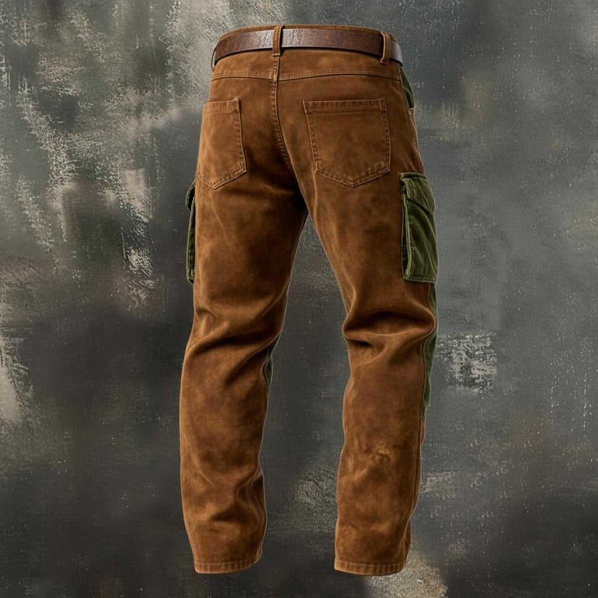 Contrast Corduroy Panel Cargo Pants
