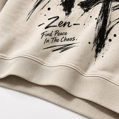 Zen Japanese Calligraphy Number 23 Crew Neck Sweatshirt