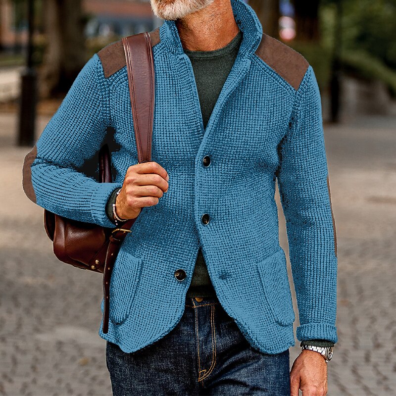 Contrast Shoulder Knit Cardigan