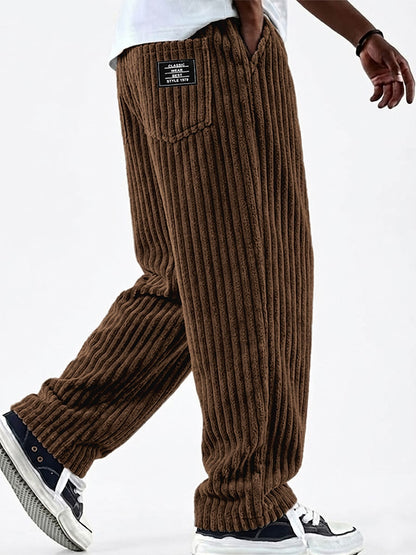 Wide Rib Drawstring Corduroy Pants
