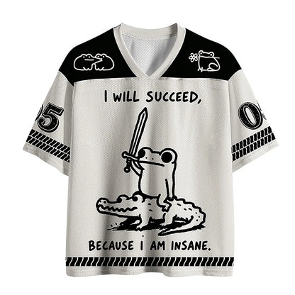 Men's White Number Graphic Print Short Sleeve Sports Jersey T-Shirt