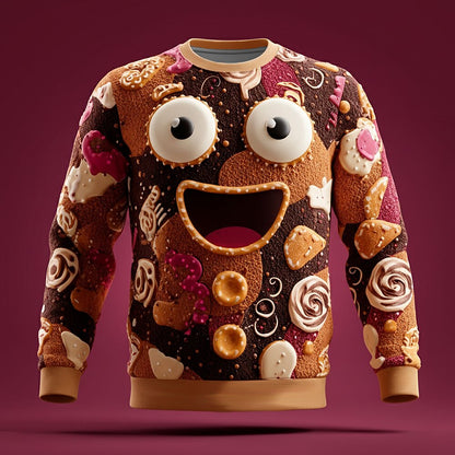 Tongue-Out Gingerbread Sweatshirt