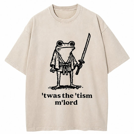 Japanese Style Samurai Frog Washed T-Shirt