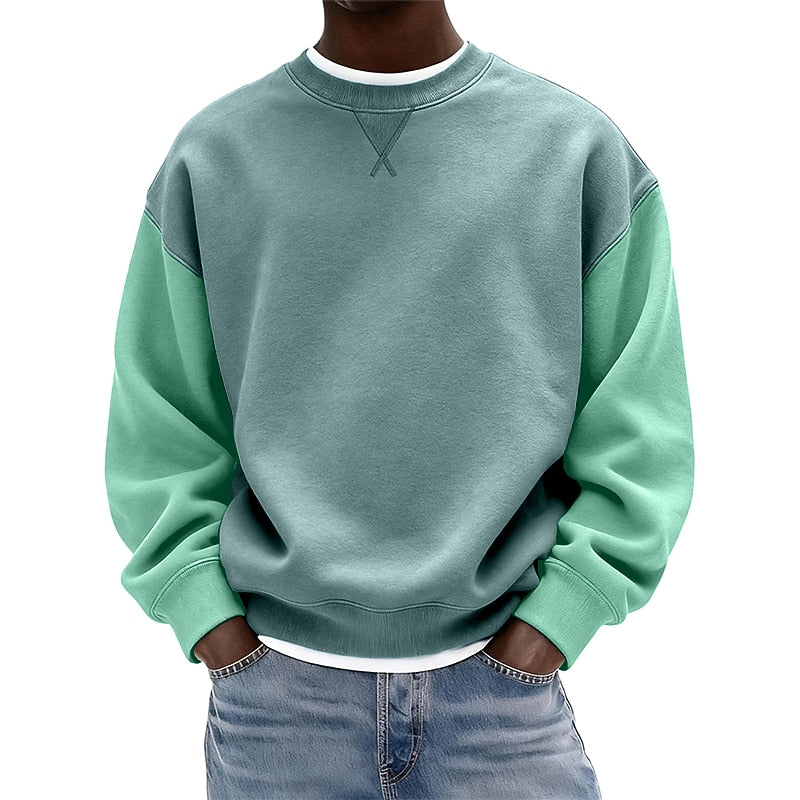 Color Block Crew Neck Sweatshirt