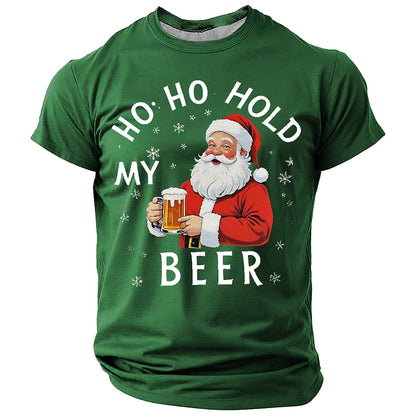 Ho Ho Hold My Beer Santa T-Shirt
