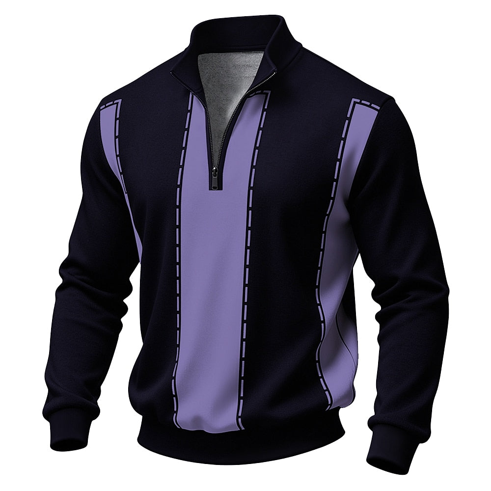 Center Stripe Half-Zip Sweatshirt