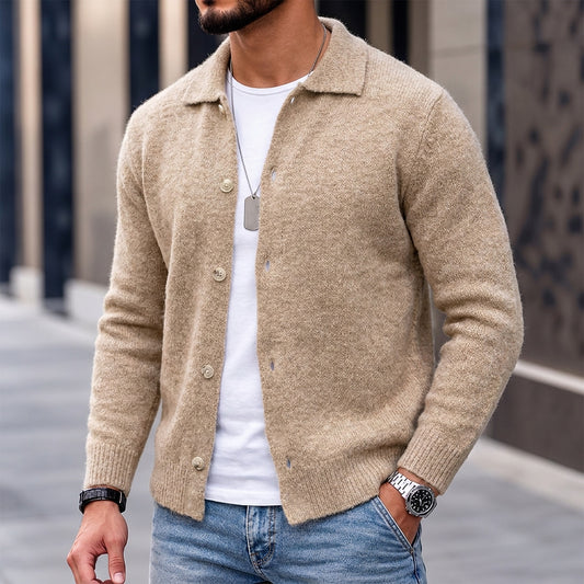 Brushed Lapel Button Cardigan