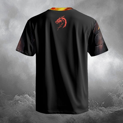 Halloween Men's Fire Dragon Graphic T-Shirt
