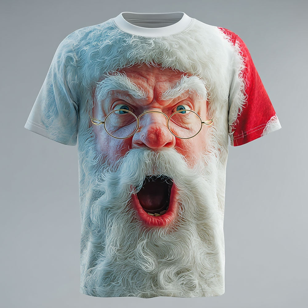 Wide-Eyed Santa Glasses T-Shirt