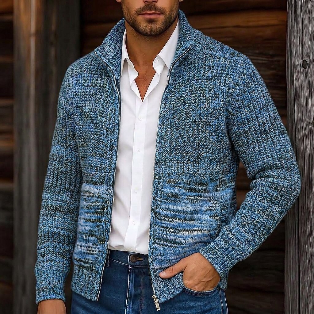 Marled Zip-Up Cardigan
