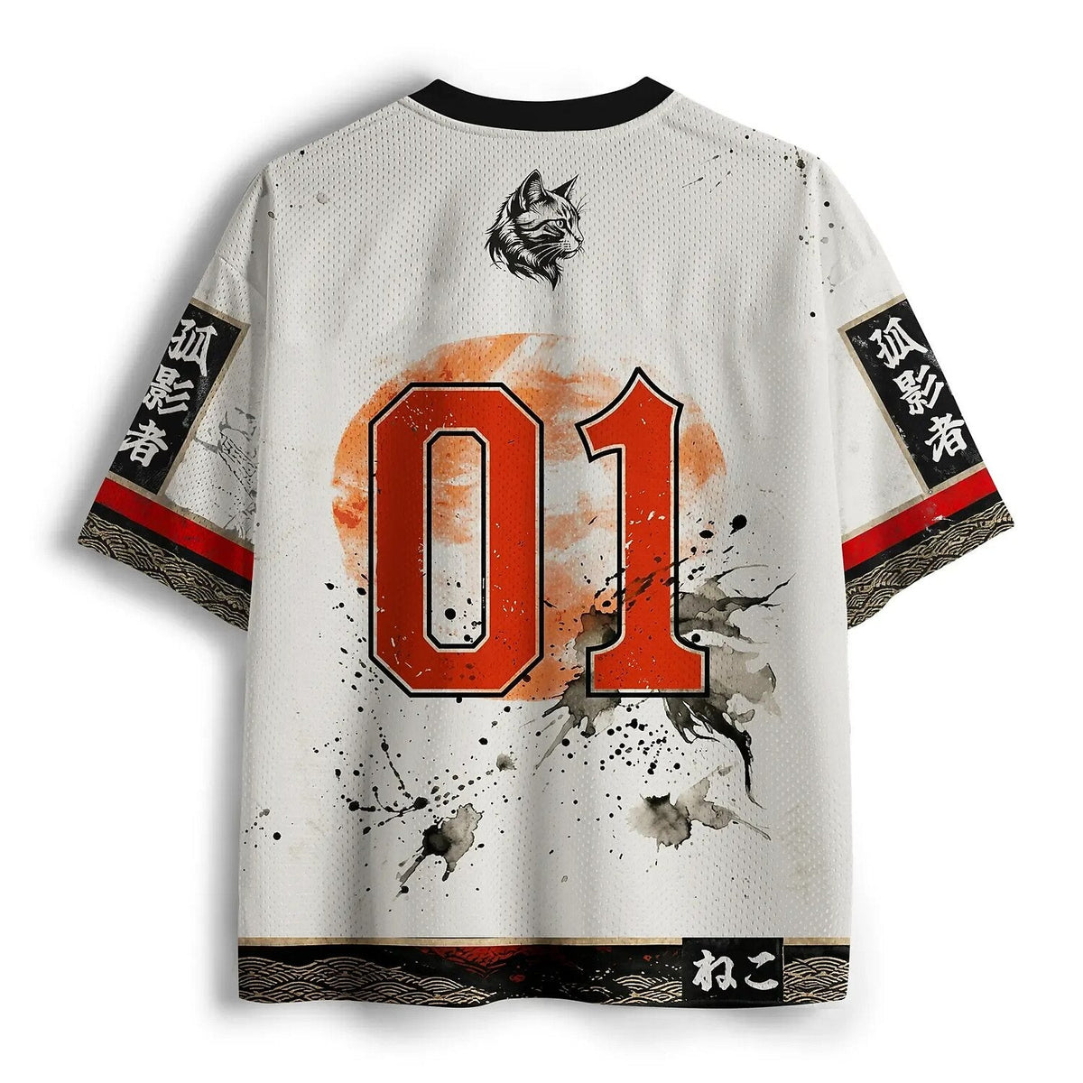Men's Cyber Samurai Print Short Sleeve Streetwear Sports Jersey T-Shirt