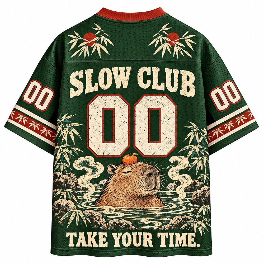 No Rush No Regrets Onsen Capybara Number 00 Mesh Jersey