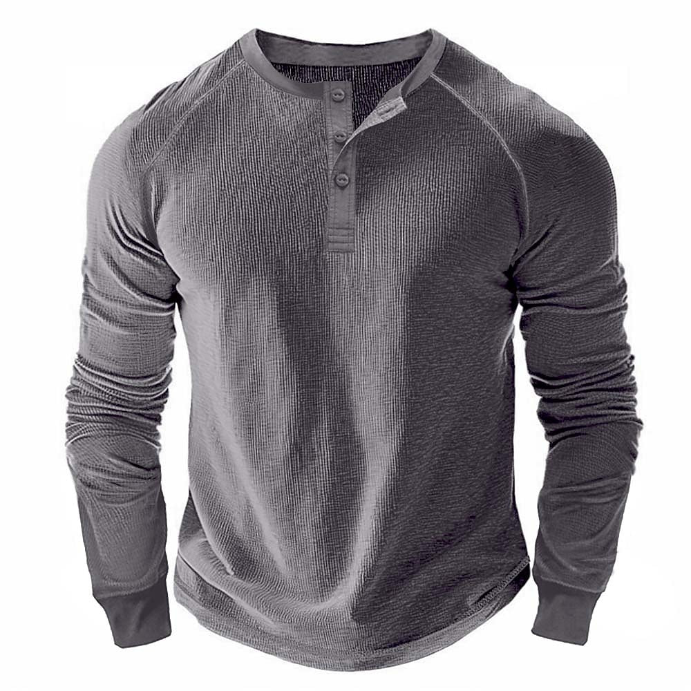 Classic Raglan Waffle Henley Shirt