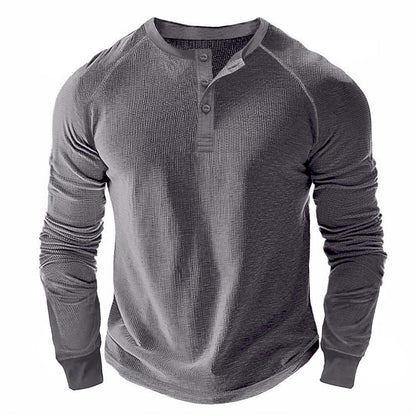 Classic Raglan Waffle Henley Shirt
